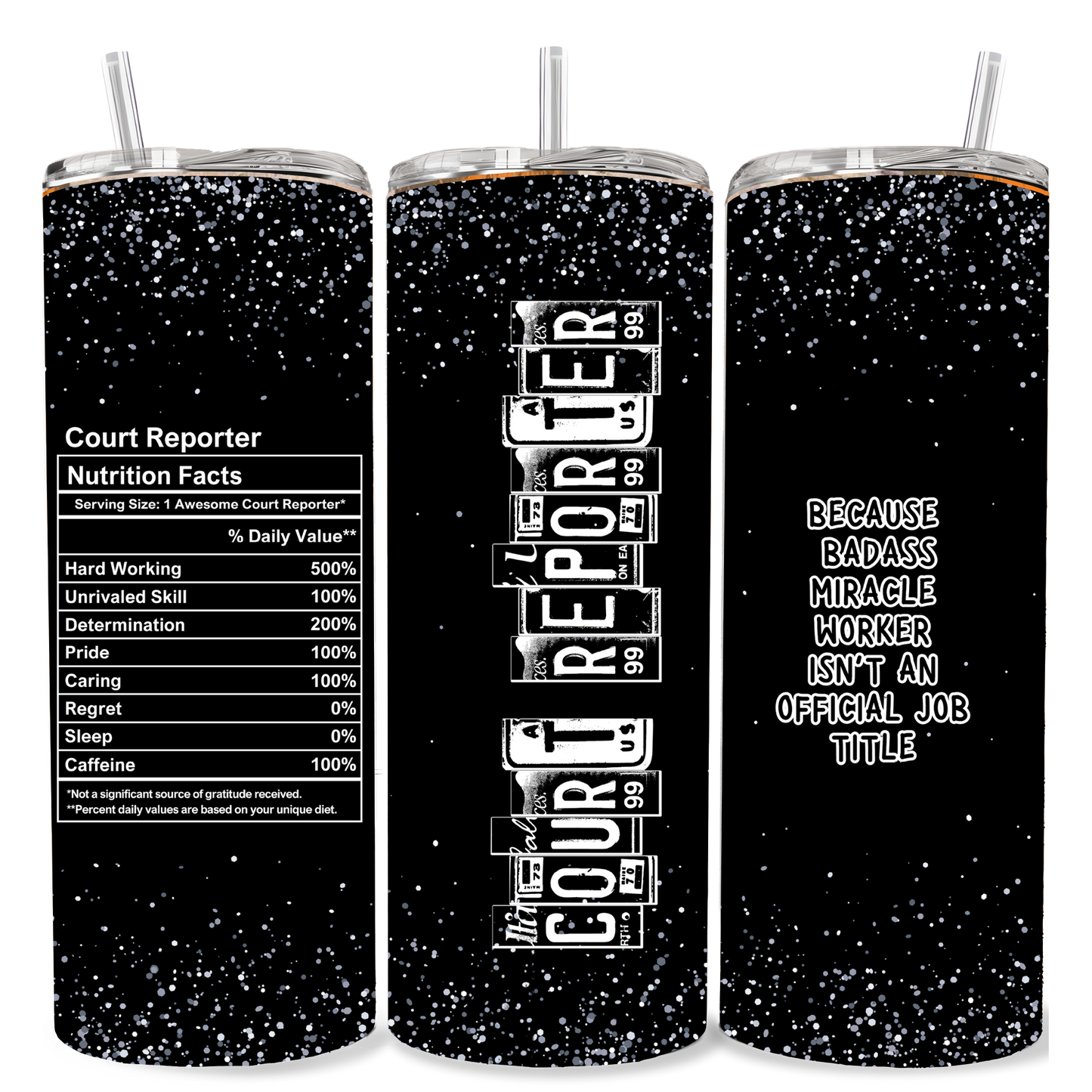 Court Reporter Nutrition Facts Tumbler