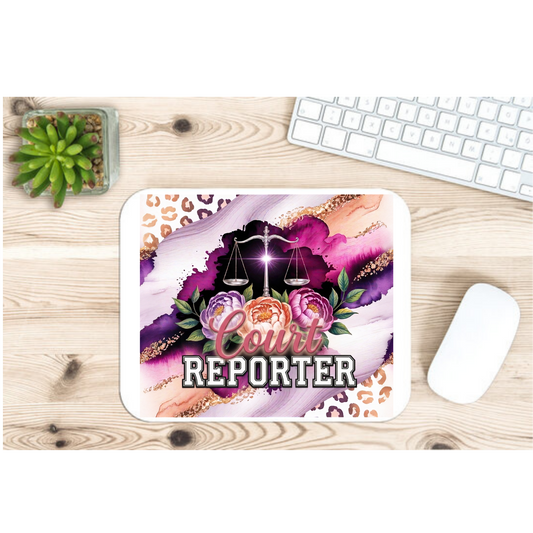 Court Reporter Floral Mouse Pad